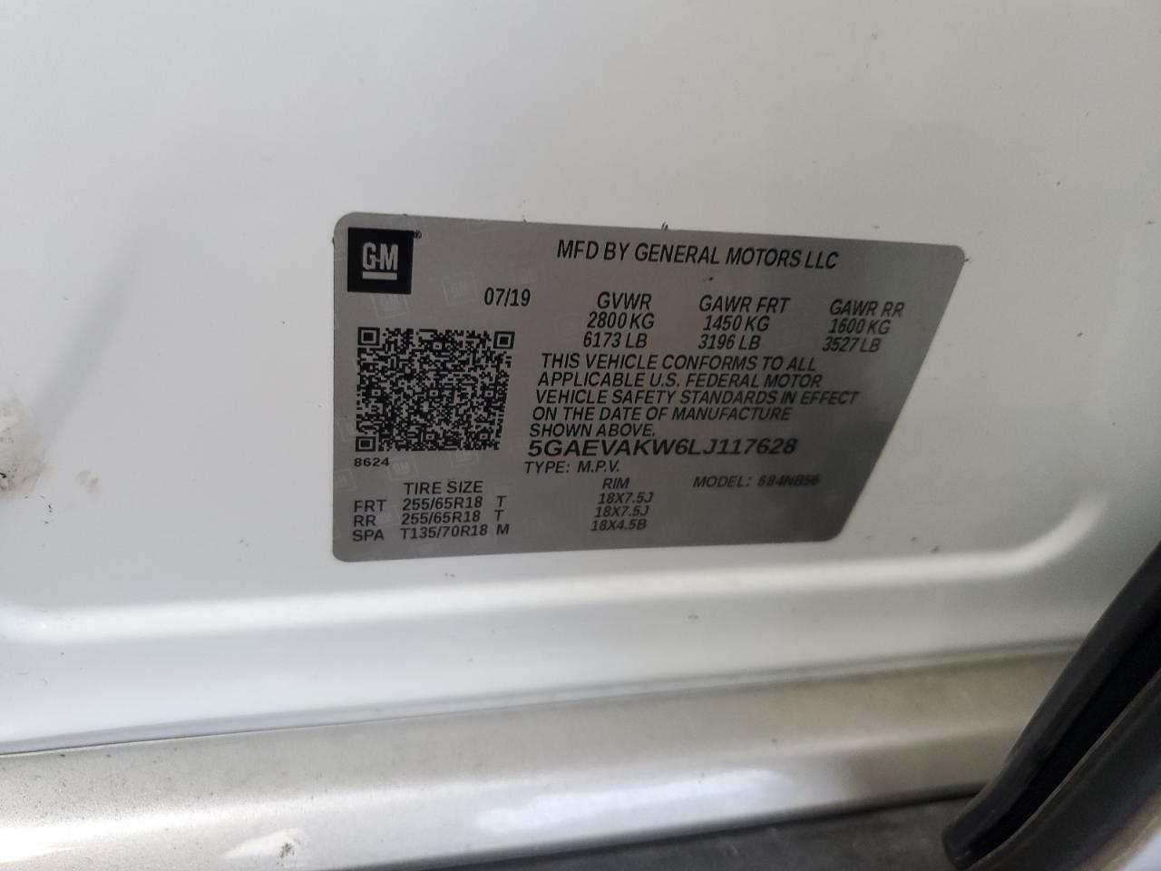 2020 Buick Enclave Essence VIN: 5GAEVAKW6LJ117628 Lot: 86256235