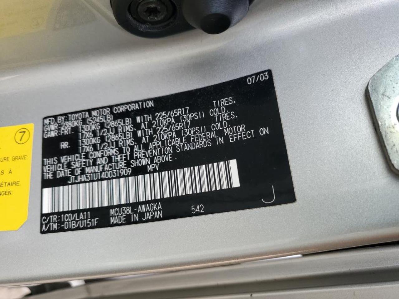 2004 Lexus Rx 330 VIN: JTJHA31U140031909 Lot: 81841025