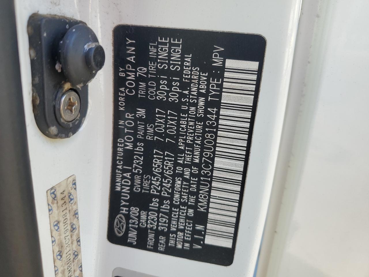 2009 Hyundai Veracruz Gls VIN: KM8NU13C79U081344 Lot: 84740445