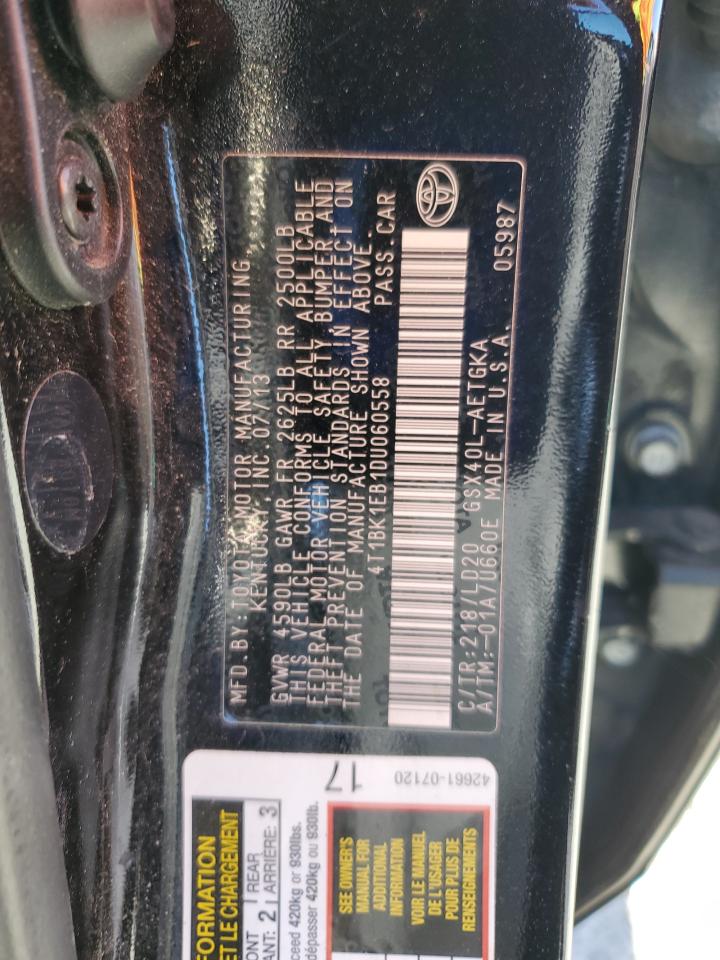 2013 Toyota Avalon Base VIN: 4T1BK1EB1DU060558 Lot: 84978125