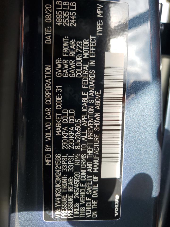 2021 Volvo Xc40 T5 Momentum VIN: YV4162UK3M2421566 Lot: 89510805