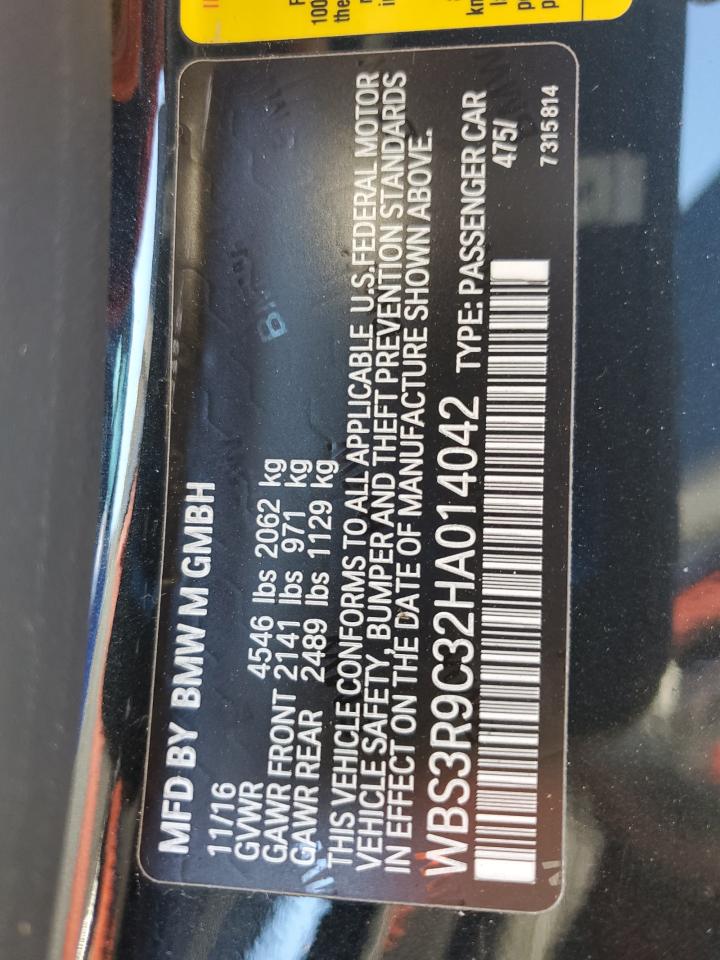 2017 BMW M4 VIN: WBS3R9C32HA014042 Lot: 81791365