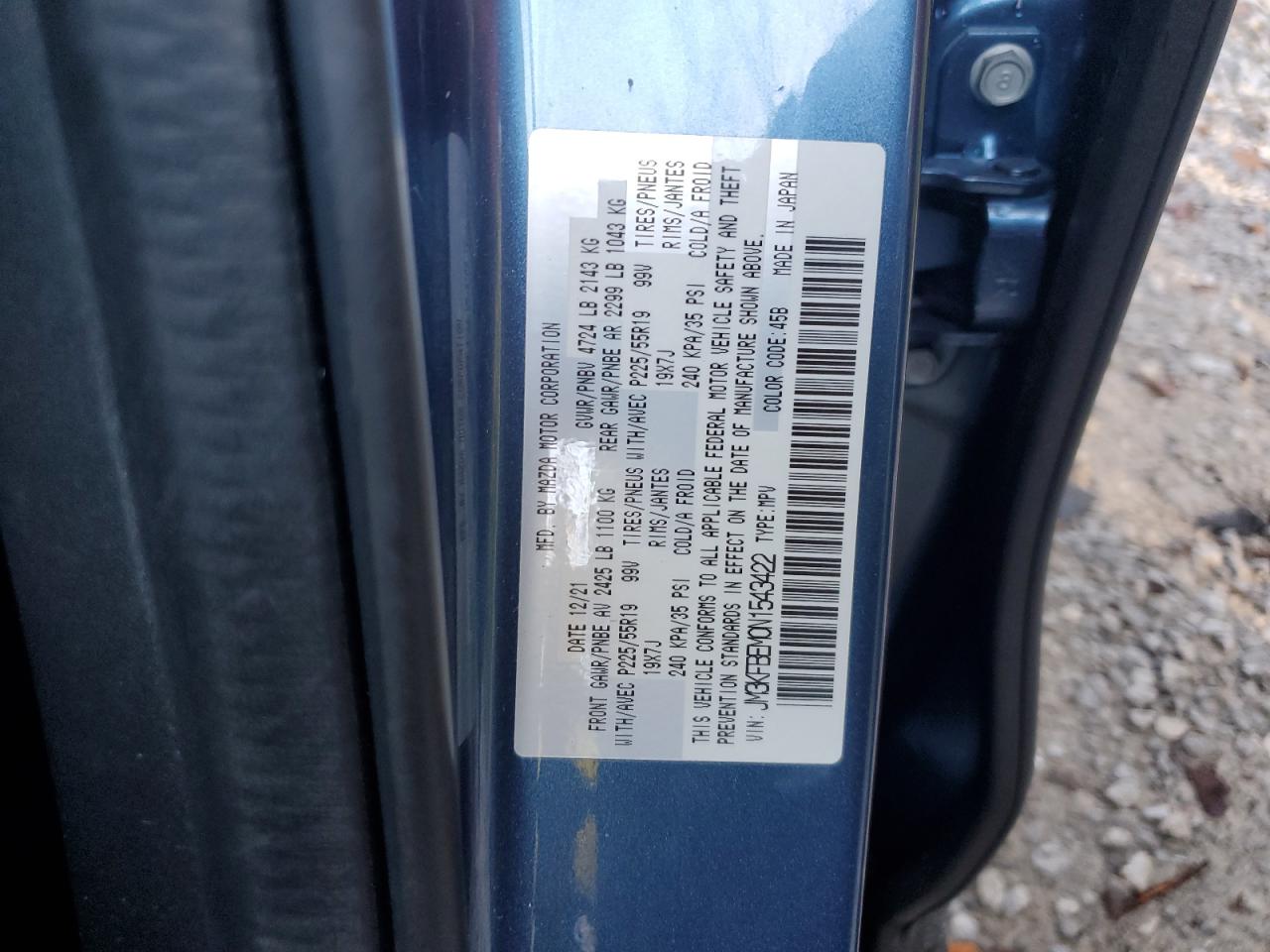 2022 Mazda Cx-5 Premium Plus VIN: JM3KFBEM0N1543422 Lot: 82323185