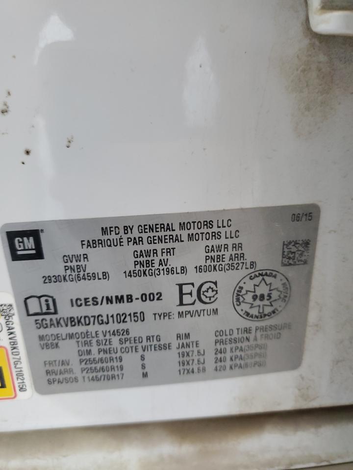 2016 Buick Enclave VIN: 5GAKVBKD7GJ102150 Lot: 85151735