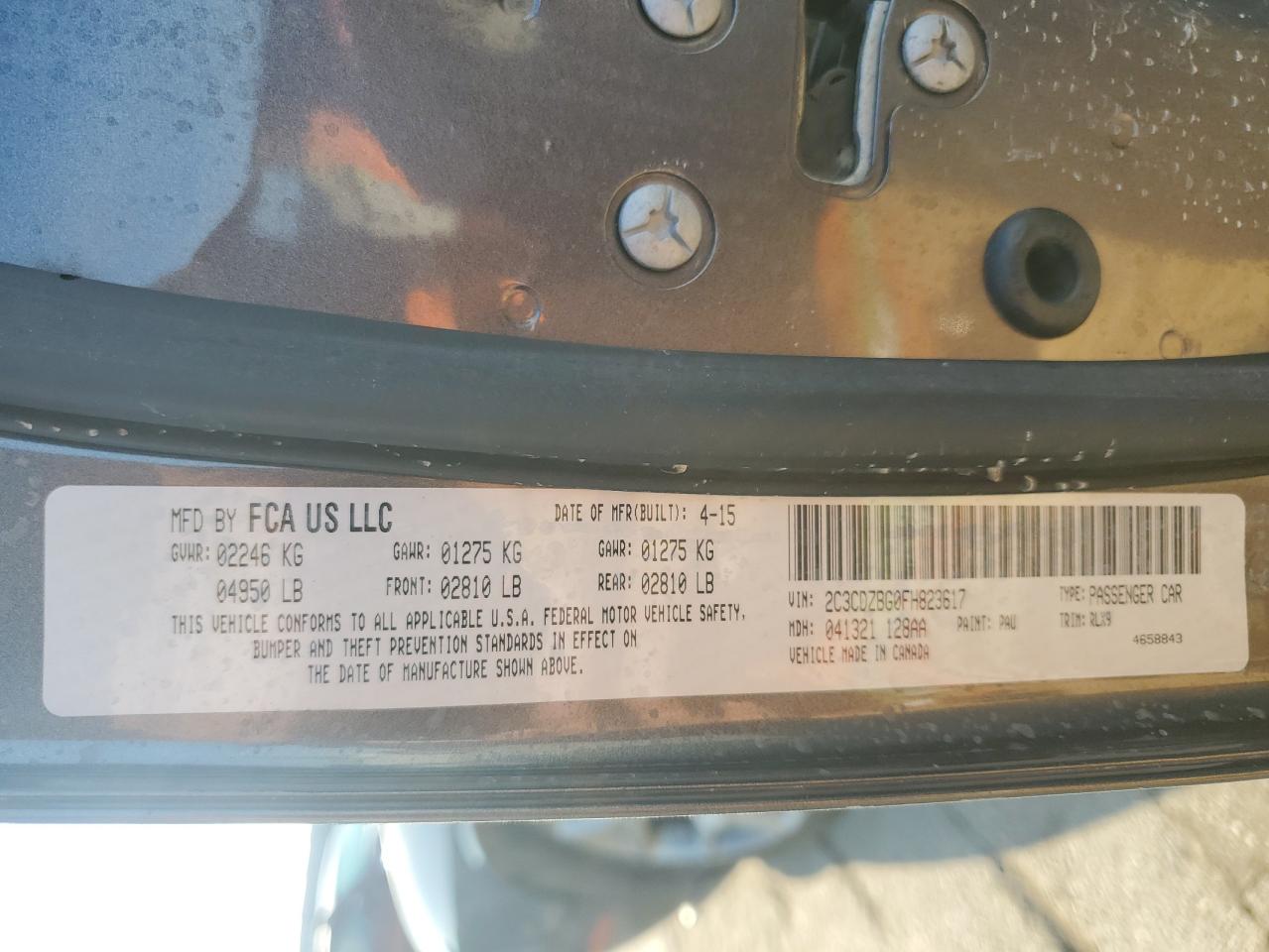 2015 Dodge Challenger Sxt Plus VIN: 2C3CDZBG0FH823617 Lot: 89541745