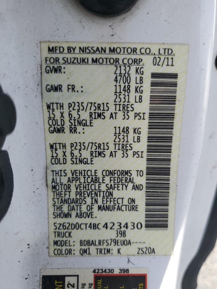 2011 Suzuki Equator Base VIN: 5Z62D0CT4BC423430 Lot: 86150125