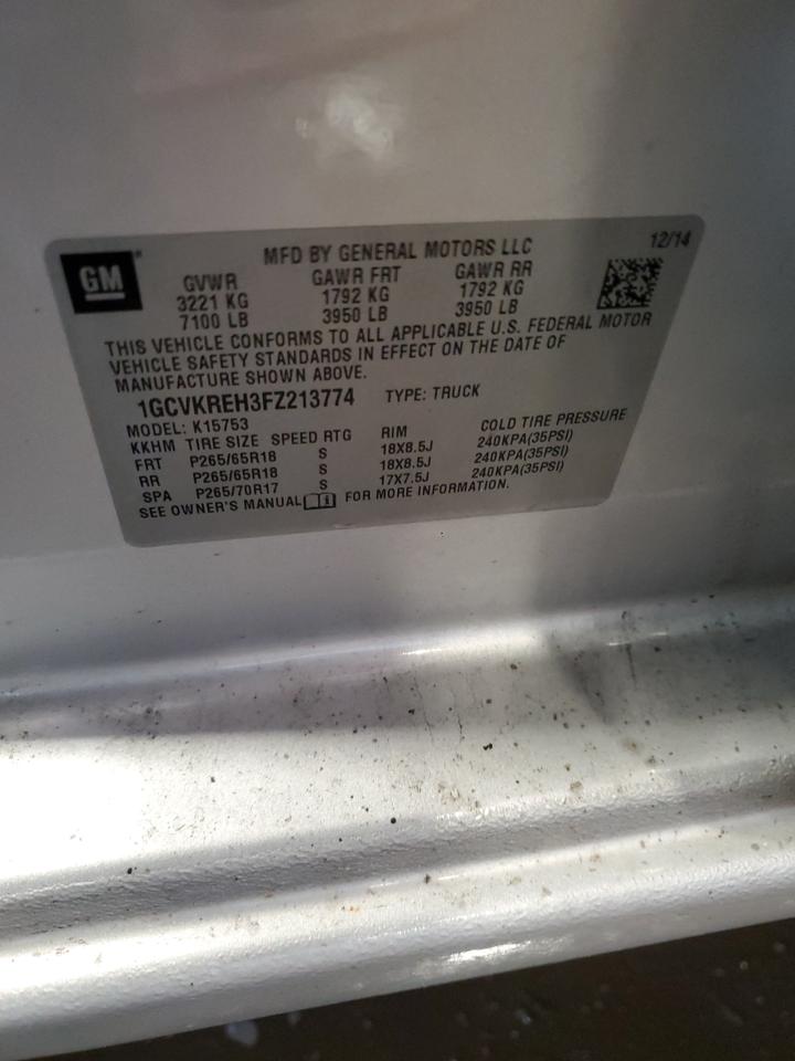 2015 Chevrolet Silverado K1500 Lt VIN: 1GCVKREH3FZ213774 Lot: 86262385