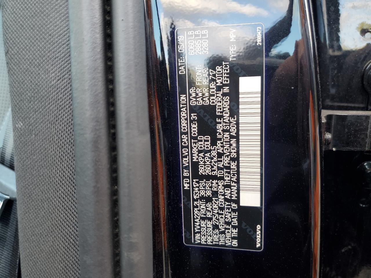 2020 Volvo Xc90 T6 Inscription VIN: YV4A22PL2L1534171 Lot: 81935385