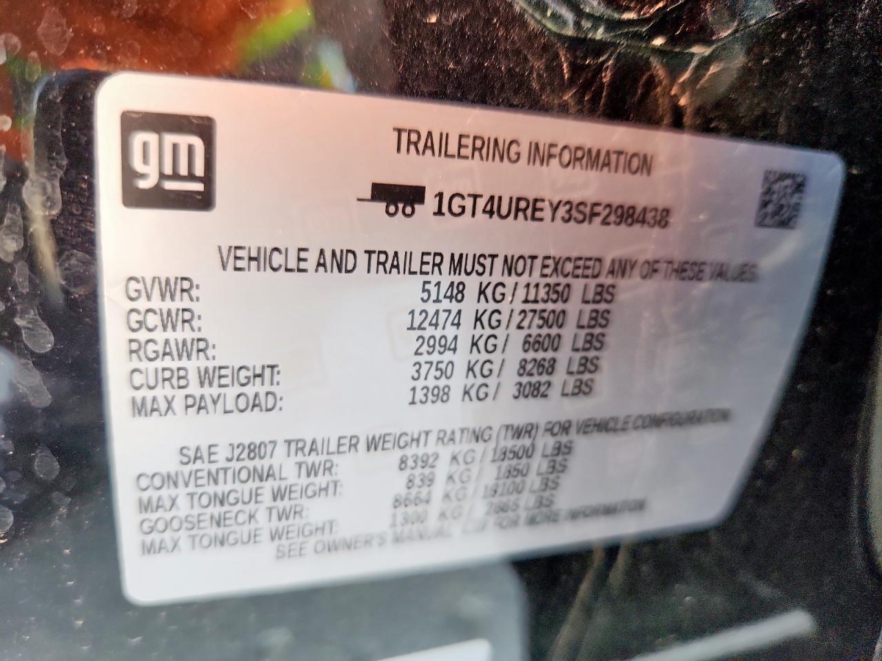 2025 GMC Sierra K2500 Denali VIN: 1GT4UREY3SF298438 Lot: 91022065