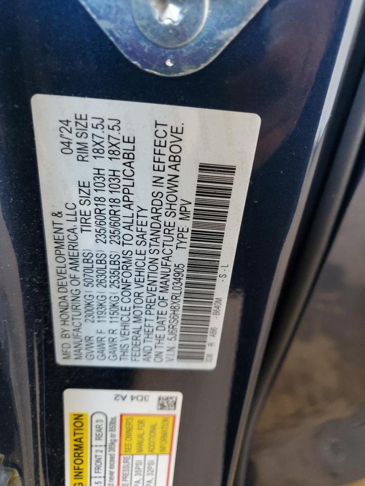 2024 Honda Cr-V Sport-L VIN: 5J6RS6H8XRL034905 Lot: 86128525