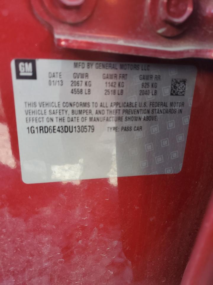 2013 Chevrolet Volt VIN: 1G1RD6E43DU130579 Lot: 86089455