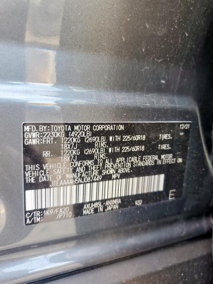 2022 Toyota Venza Le VIN: JTEAAAAH5NJ087449 Lot: 85368735