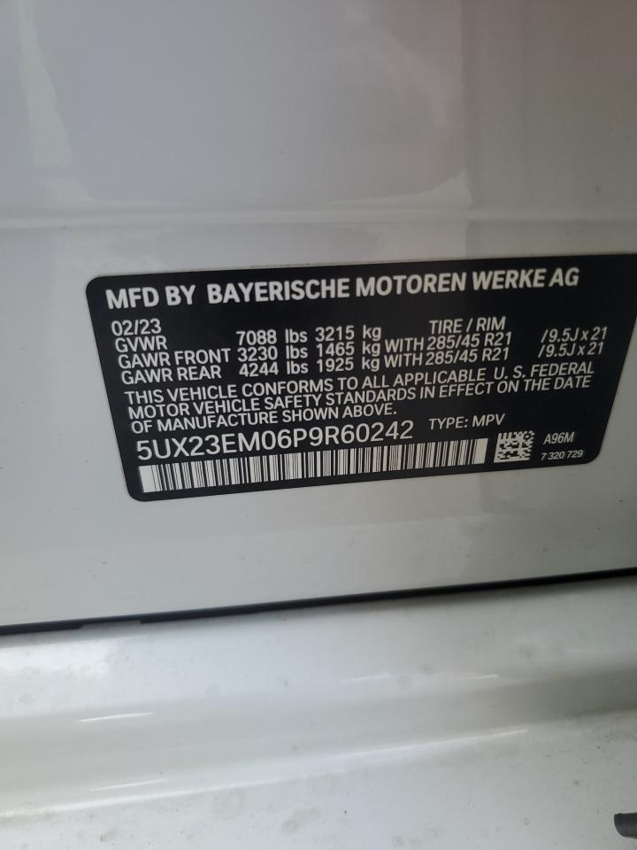 2023 BMW X7 xDrive40I VIN: 5UX23EM06P9R60242 Lot: 82202465