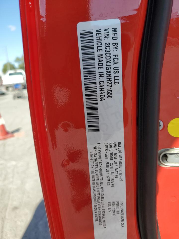 2022 Dodge Charger Sxt VIN: 2C3CDXJGXNH271550 Lot: 86040025