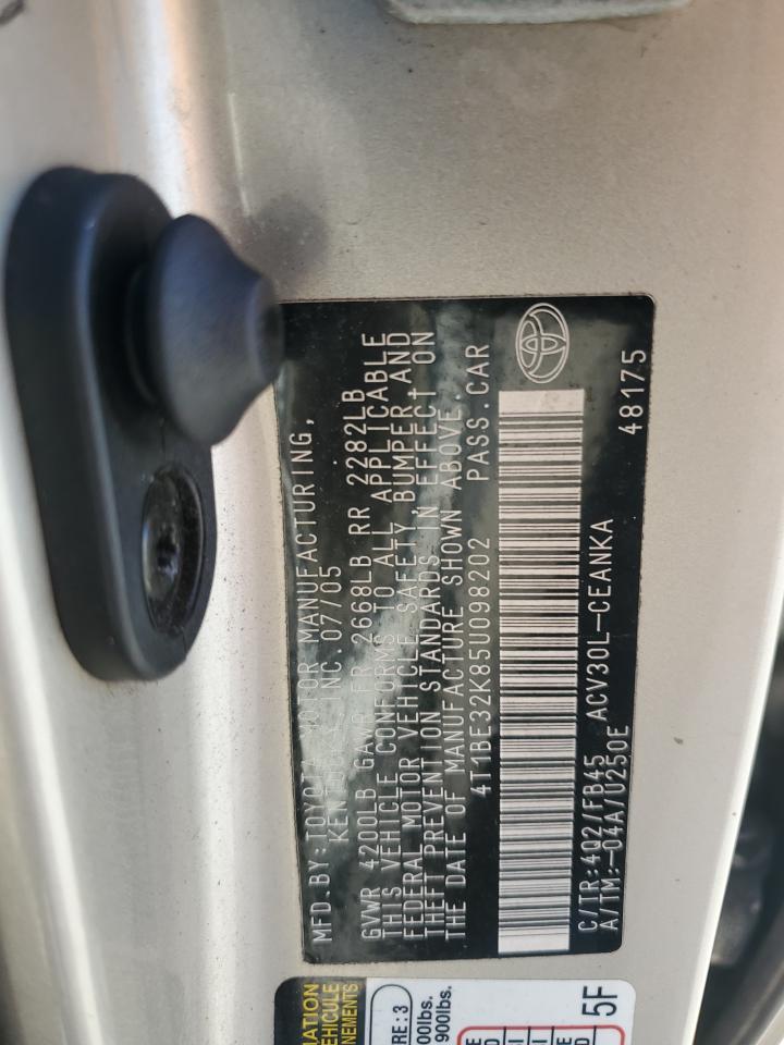 2005 Toyota Camry Le VIN: 4T1BE32K85U098202 Lot: 85942755