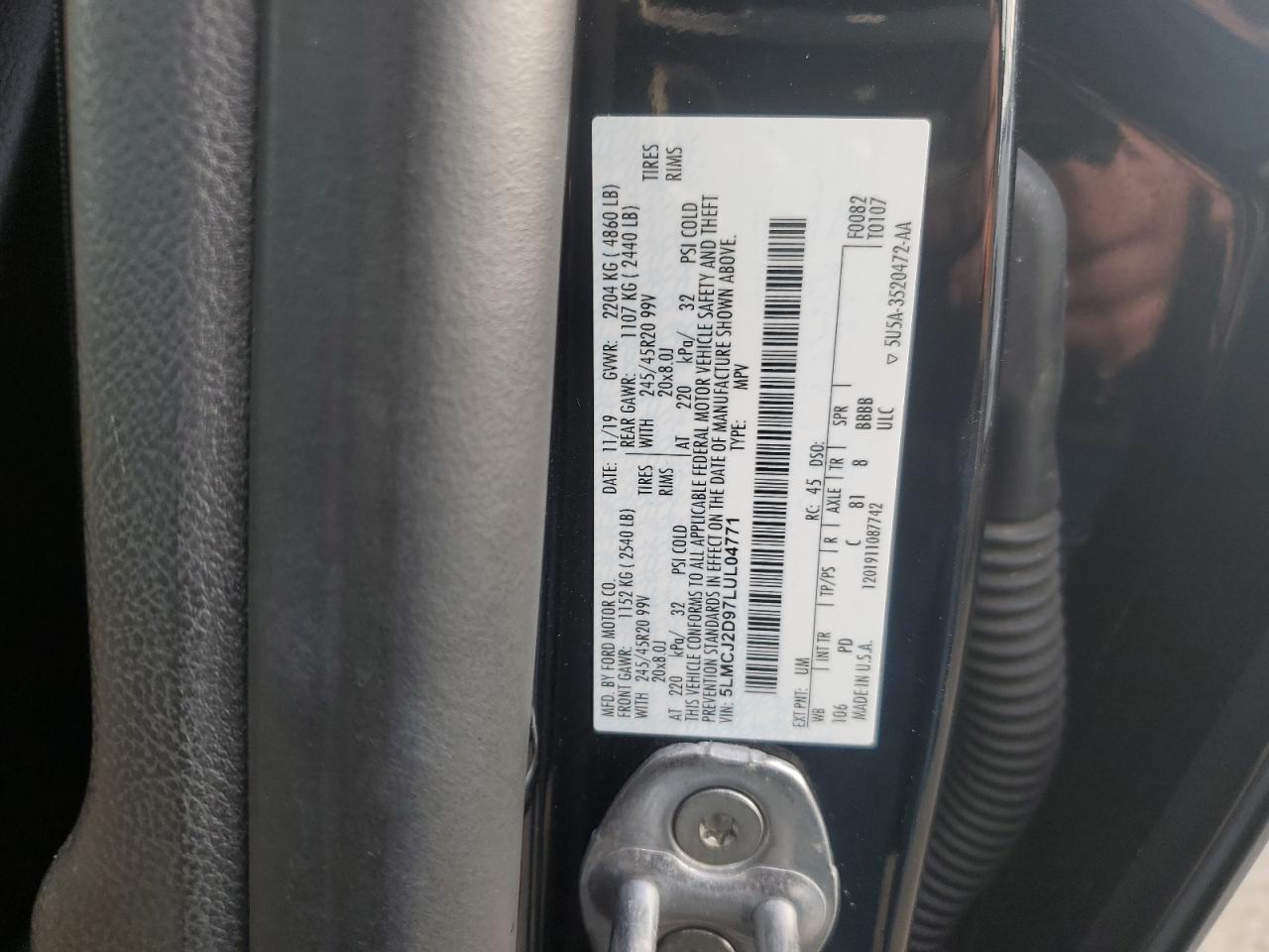 2020 Lincoln Corsair Reserve VIN: 5LMCJ2D97LUL04771 Lot: 86295825