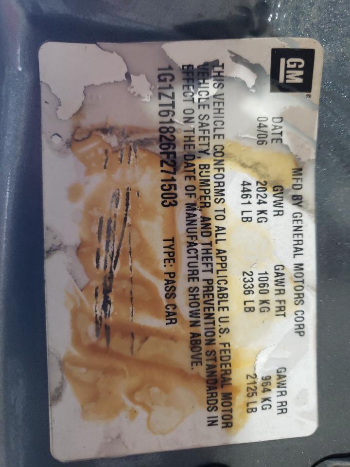 2006 Chevrolet Malibu Maxx Lt VIN: 1G1ZT61826F271503 Lot: 85555475