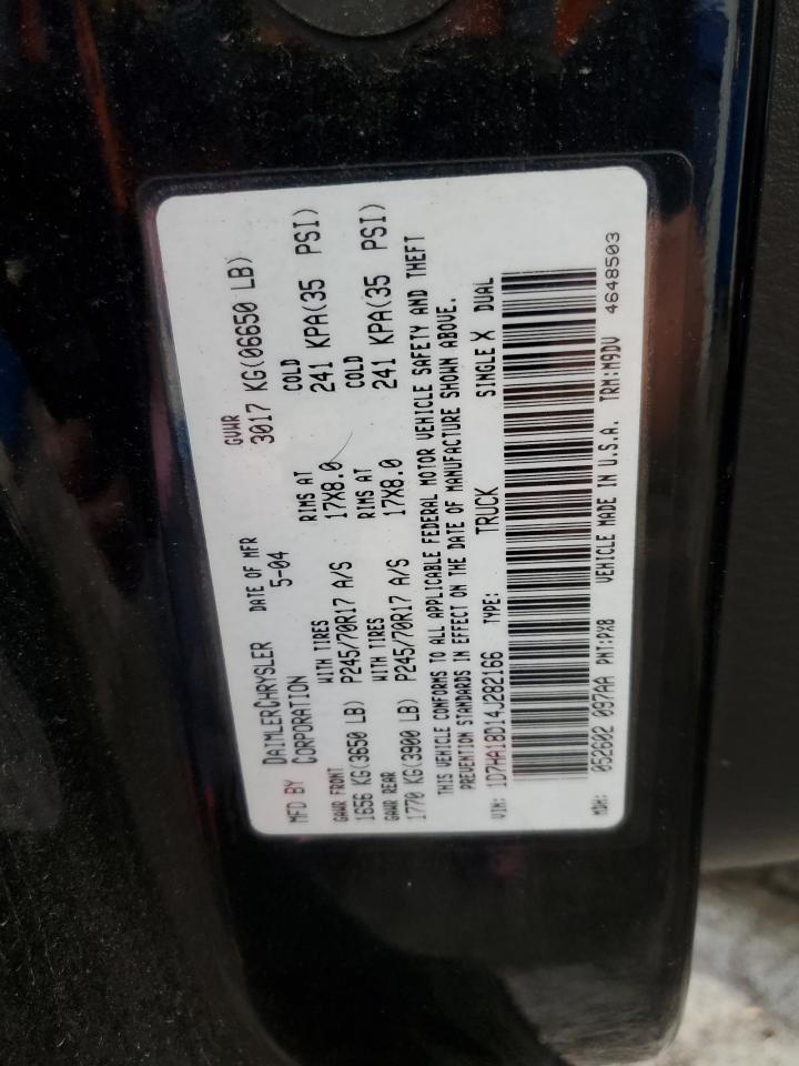 2004 Dodge Ram 1500 St VIN: 1D7HA18D14J282166 Lot: 90253565