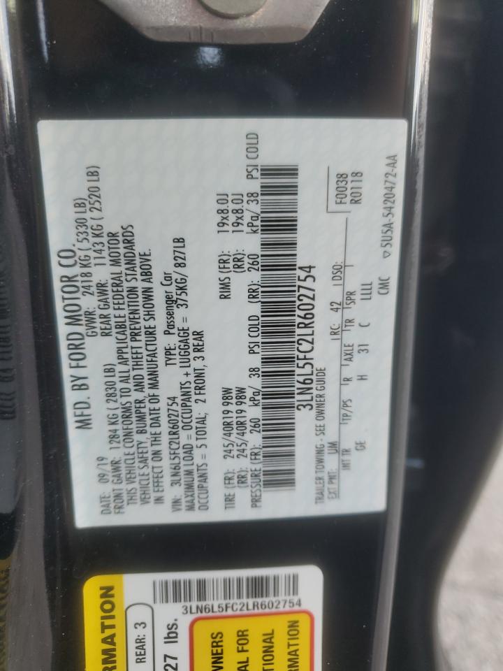 2020 Lincoln Mkz Reserve VIN: 3LN6L5FC2LR602754 Lot: 81887125