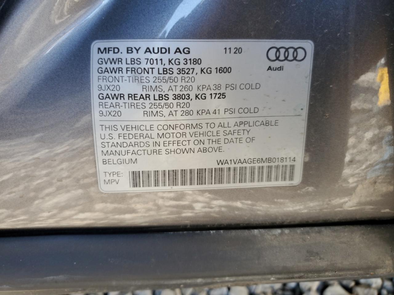 2021 Audi E-Tron Prestige VIN: WA1VAAGE6MB018114 Lot: 86071235