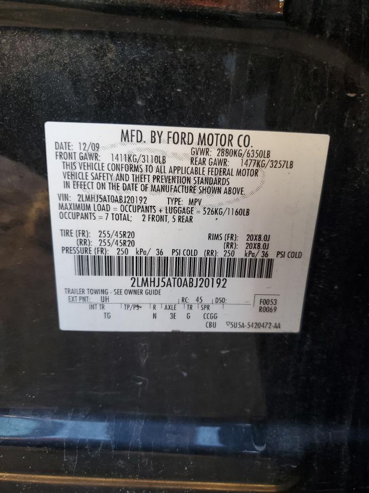 2010 Lincoln Mkt VIN: 2LMHJ5AT0ABJ20192 Lot: 84576825