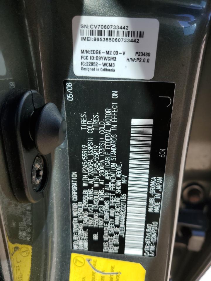 2008 Toyota Highlander Hybrid Limited VIN: JTEEW44A882021186 Lot: 90955995