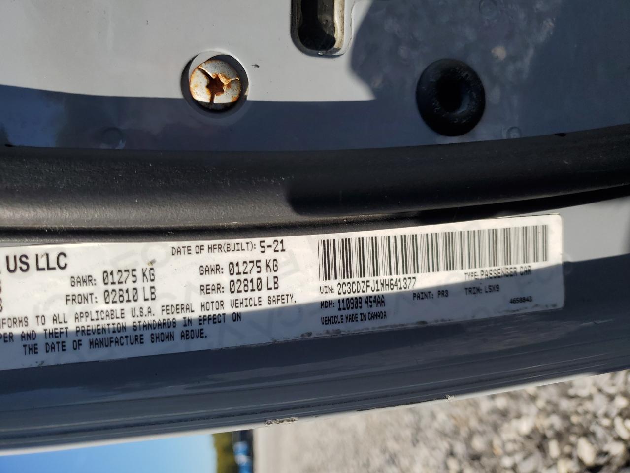 2021 Dodge Challenger R/T Scat Pack VIN: 2C3CDZFJ1MH641377 Lot: 90121235