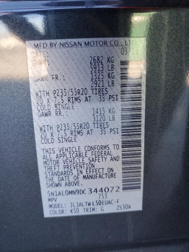 2013 Infiniti Jx35 VIN: 5N1AL0MN9DC344072 Lot: 86813935