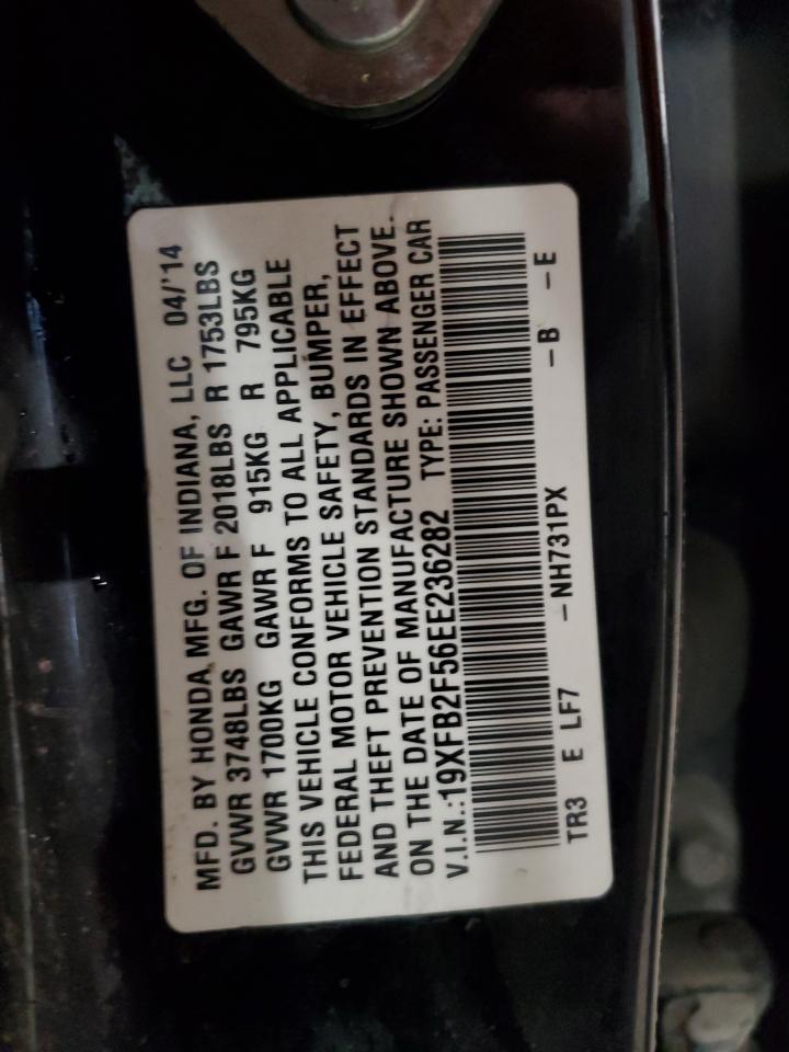 2014 Honda Civic Lx VIN: 19XFB2F56EE236282 Lot: 85193645