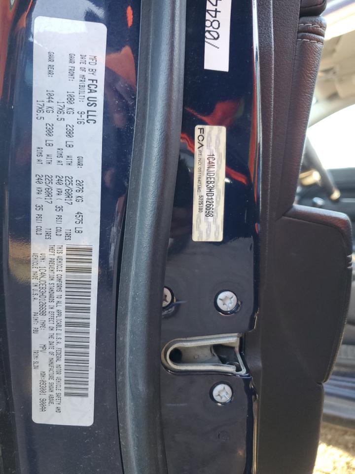 2017 Jeep Compass Latitude VIN: 1C4NJDEB3HD126698 Lot: 89516095