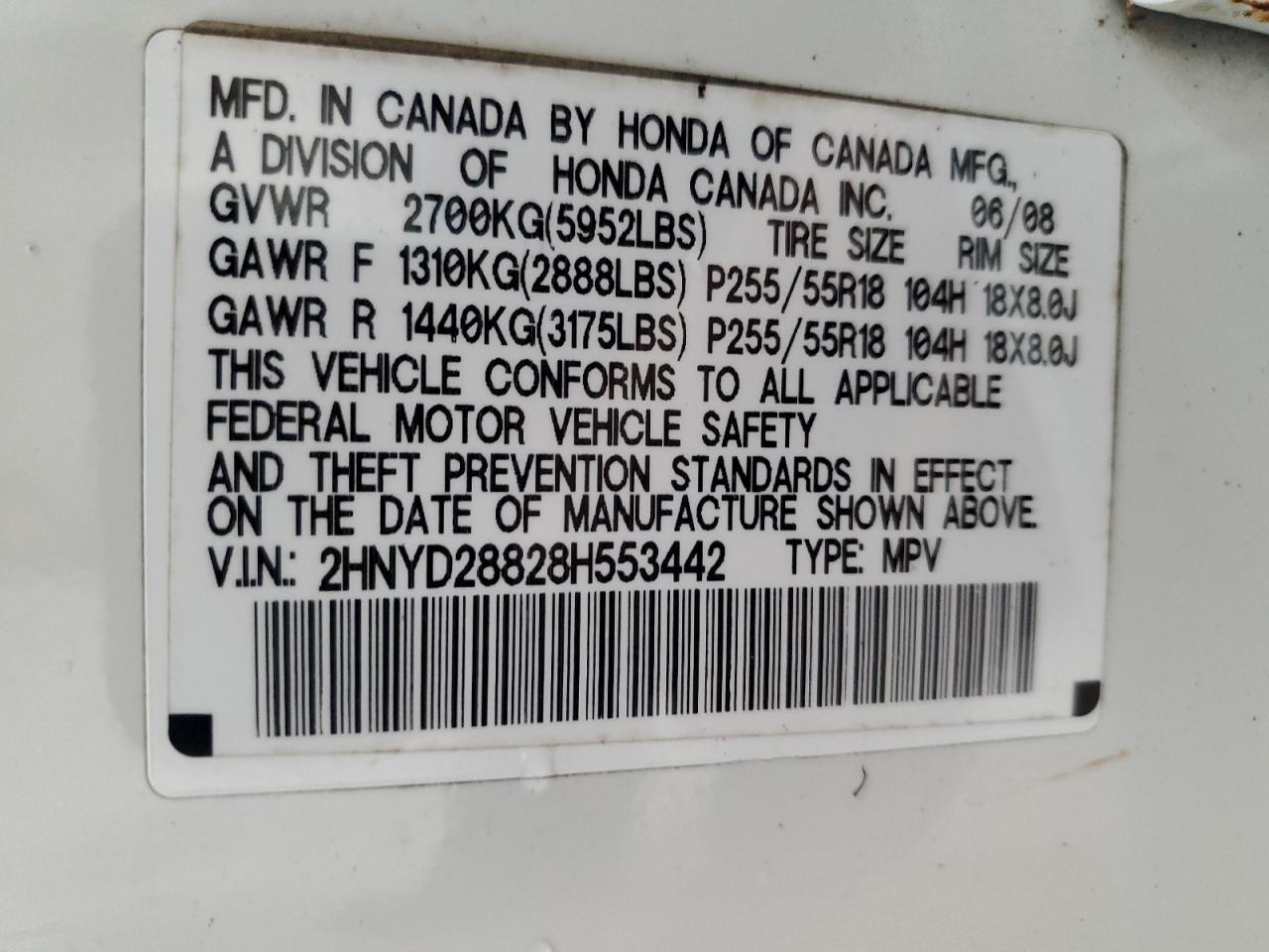 2008 Acura Mdx Sport VIN: 2HNYD28828H553442 Lot: 90842125