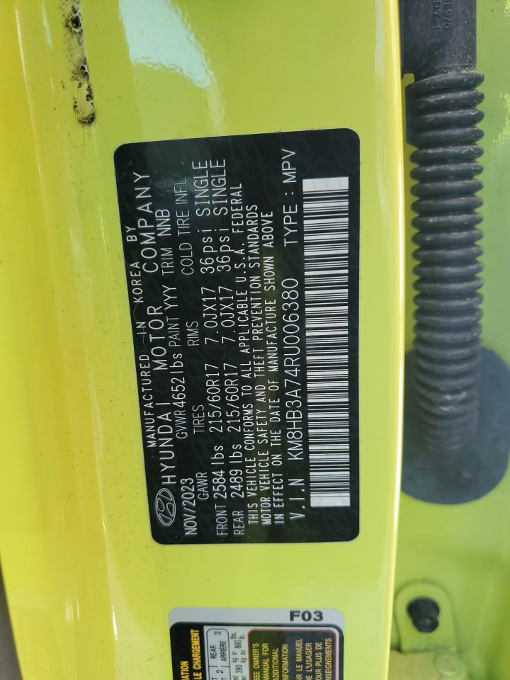 2024 Hyundai Kona Se VIN: KM8HB3A74RU006380 Lot: 82271325