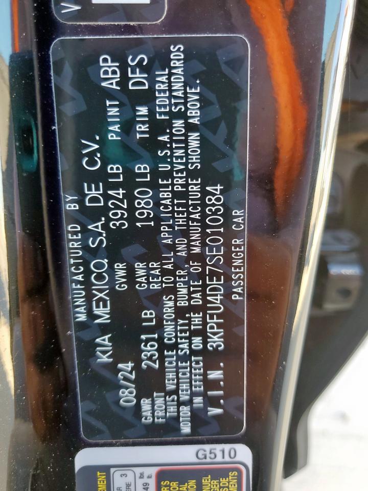 2025 Kia K4 Ex VIN: 3KPFU4DE7SE010384 Lot: 84424465