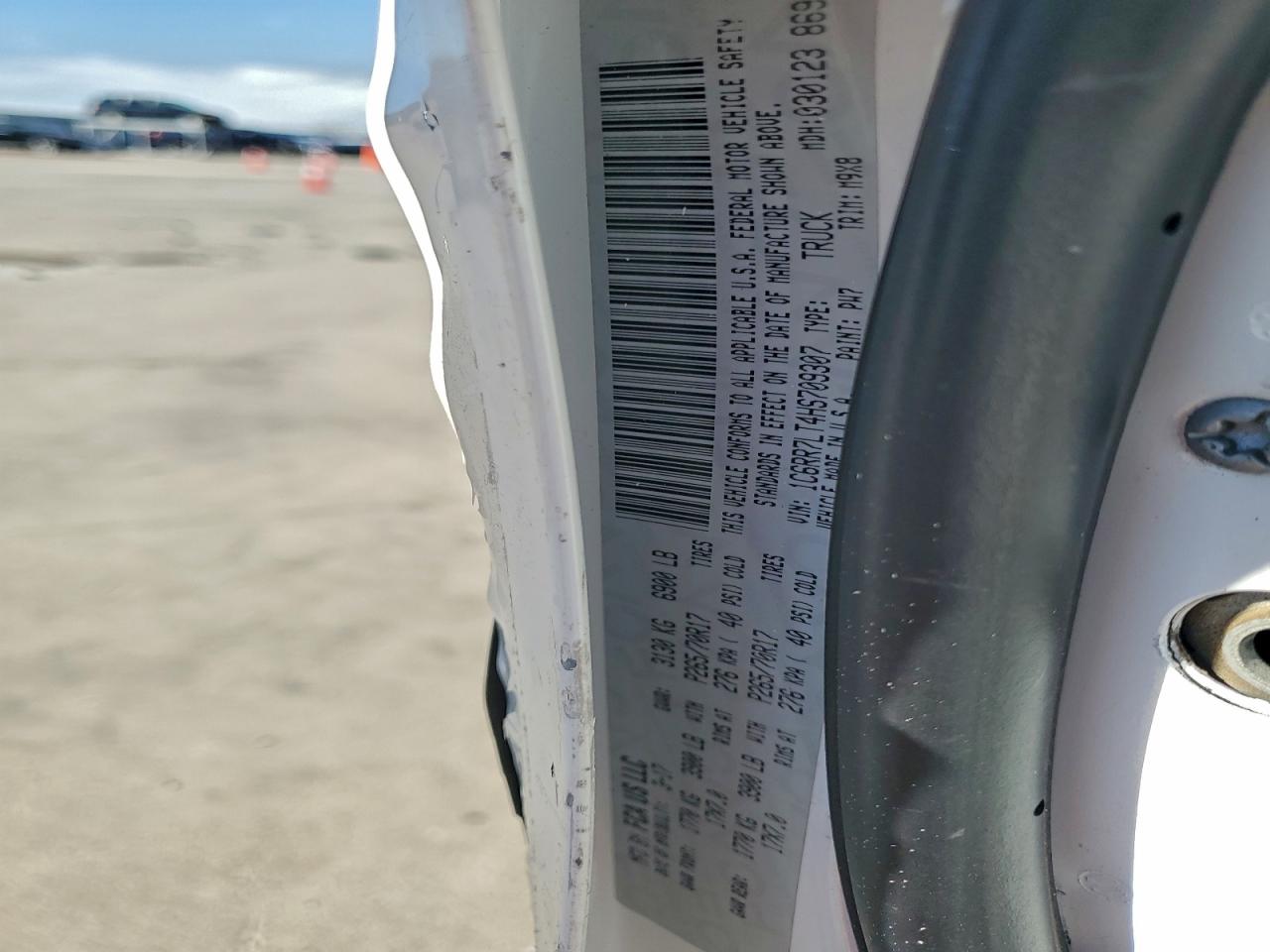 2017 Ram 1500 Slt VIN: 1C6RR7LT4HS709307 Lot: 91122255