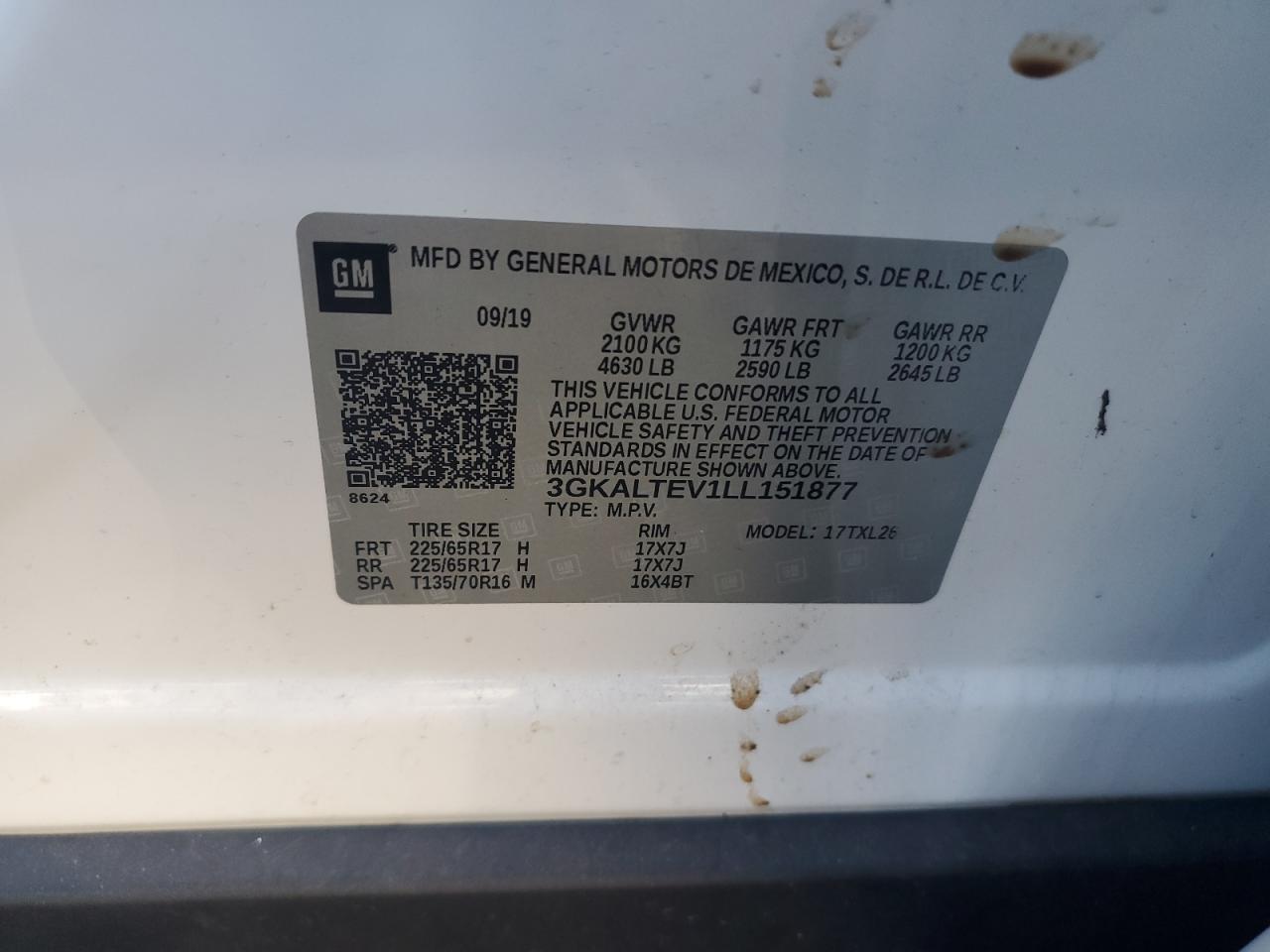 2020 GMC Terrain Sle VIN: 3GKALTEV1LL151877 Lot: 82327805