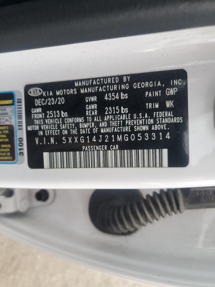 2021 Kia K5 Lxs VIN: 5XXG14J21MG053314 Lot: 90268295