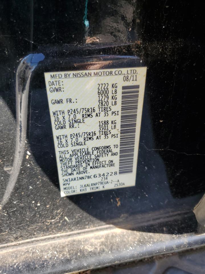 2011 Nissan Pathfinder S VIN: 5N1AR1NN7BC634228 Lot: 82644255