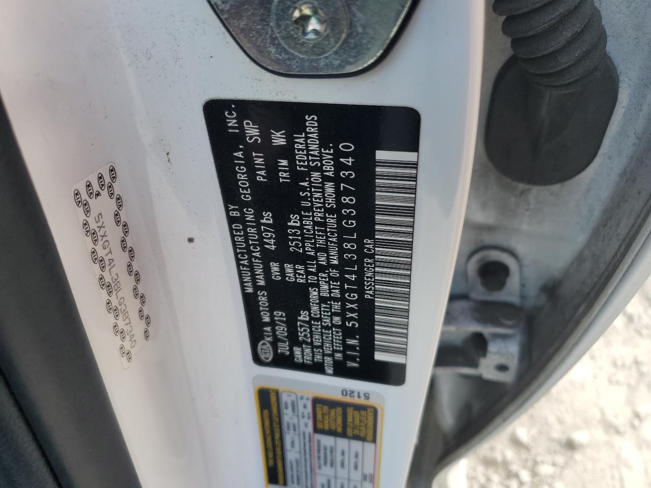 2020 Kia Optima Lx VIN: 5XXGT4L38LG387340 Lot: 81929135