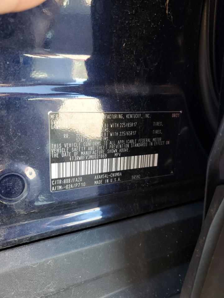 2021 Toyota Rav4 Xle VIN: 4T3RWRFV3MU031869 Lot: 84547175