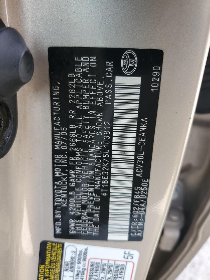 2005 Toyota Camry Le VIN: 4T1BE32K75U103812 Lot: 84556275