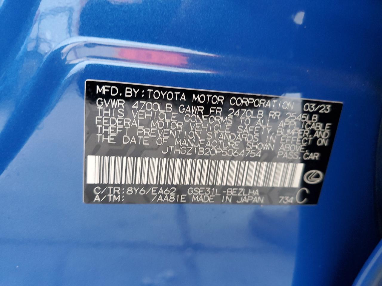 2023 Lexus Is 350 F Sport Design VIN: JTHGZ1B20P5064754 Lot: 89659695