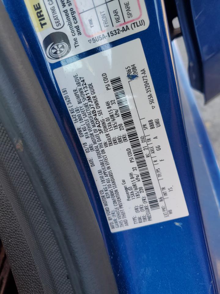 2018 Ford Fiesta Se VIN: 3FADP4BJ7JM113247 Lot: 82517175