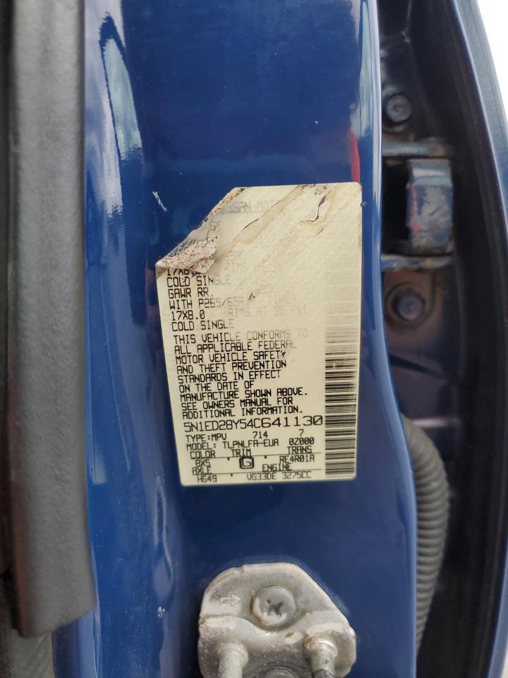 2004 Nissan Xterra Xe VIN: 5N1ED28Y54C641130 Lot: 85776705