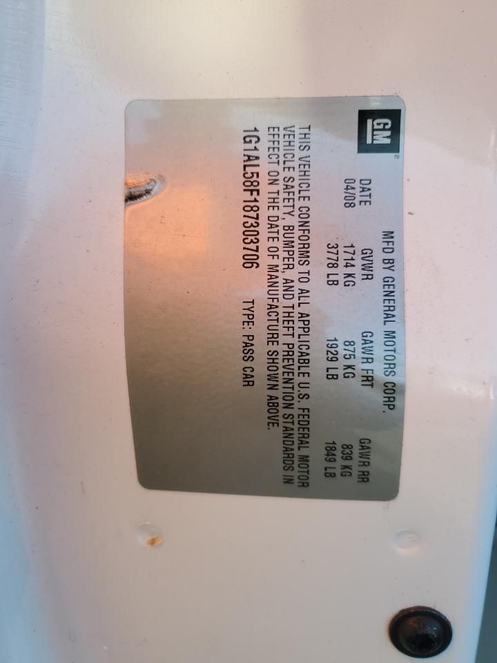 2008 Chevrolet Cobalt Lt VIN: 1G1AL58F187303706 Lot: 91498085