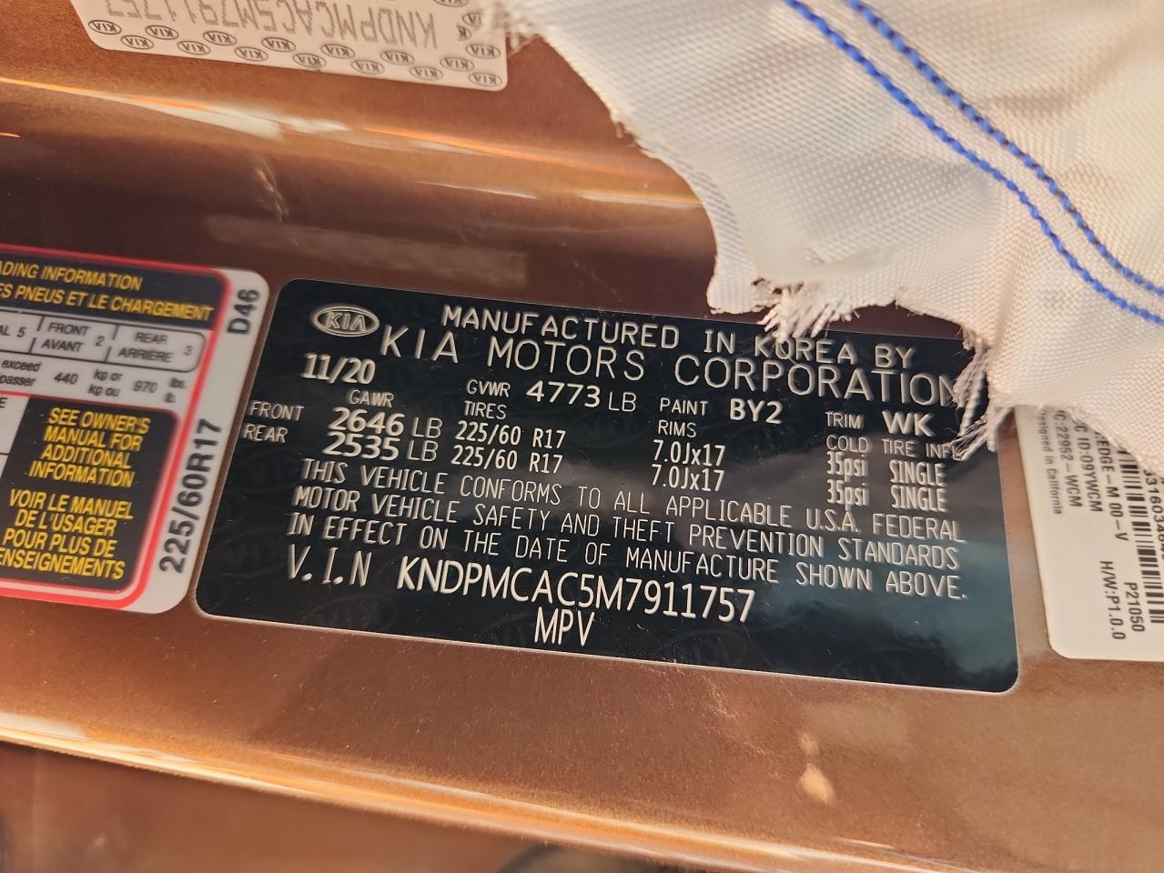 2021 Kia Sportage Lx VIN: KNDPMCAC5M7911757 Lot: 85546865