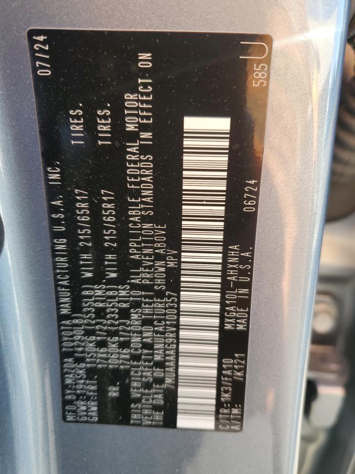 2024 Toyota Corolla Cross L VIN: 7MUAAAAG9RV100357 Lot: 86068605