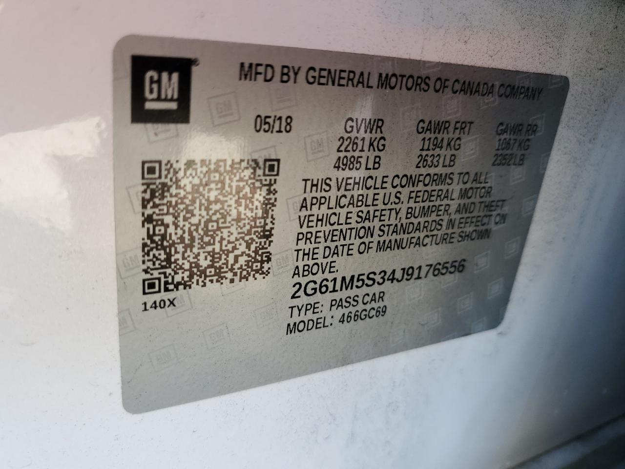 2018 Cadillac Xts Luxury VIN: 2G61M5S34J9176556 Lot: 84579285