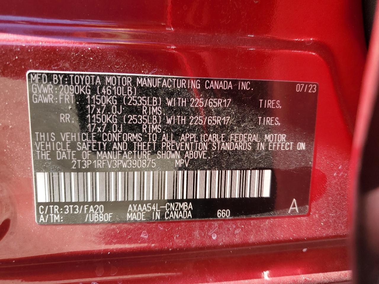 2023 Toyota Rav4 Xle VIN: 2T3P1RFV3PW390875 Lot: 85165785