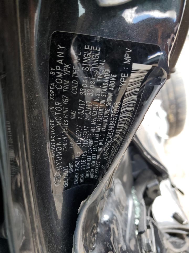 2022 Hyundai Kona Sel VIN: KM8K6CAB2NU867808 Lot: 86267115
