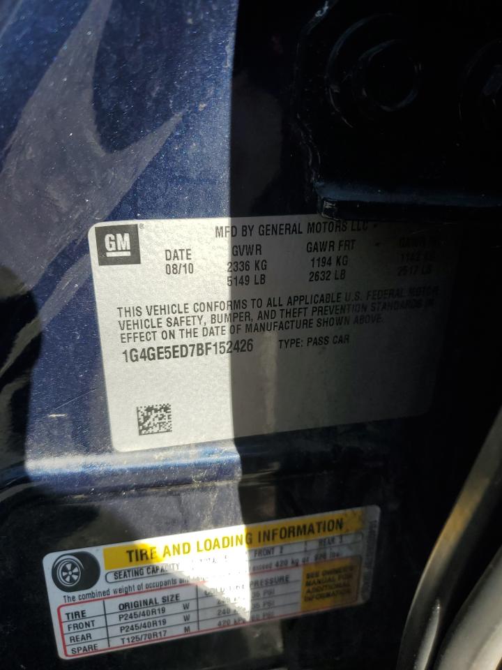 2011 Buick Lacrosse Cxs VIN: 1G4GE5ED7BF152426 Lot: 86824785